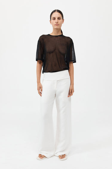 Sheer Oversized Tee - Black