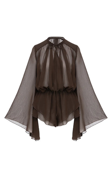 Sculptural Boho Sheer Playsuit