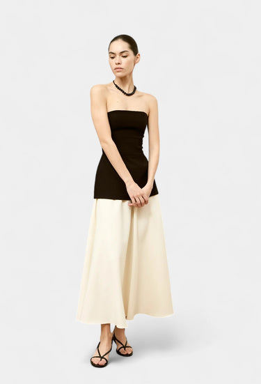 Silk-Crepe Midi Skirt