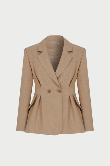 Veste sur mesure Marde en chamois amande
