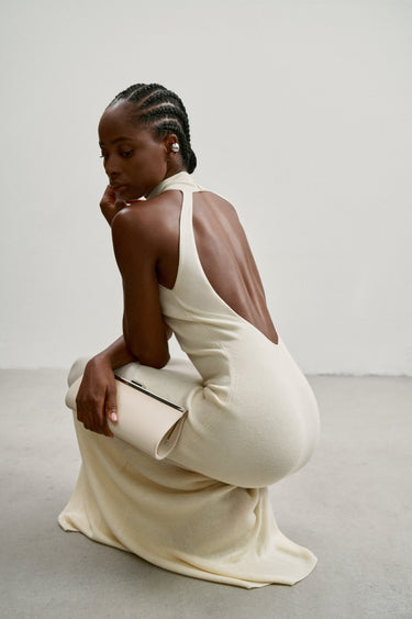 Robe ESSENTIELLE dos-nu, écru