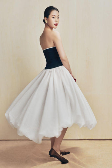Bong Benh Bubble See-Through Cotton Lawn Midi Skirt -