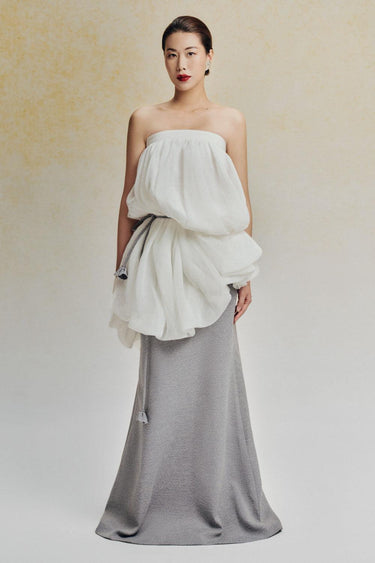Bong Benh Bubble See-Through Cotton Lawn Midi Skirt -
