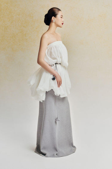 Bong Benh Bubble See-Through Cotton Lawn Midi Skirt -