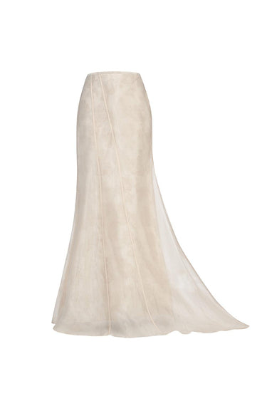 Duong Mermaid Ribbed Organza Floor Length Skirt -