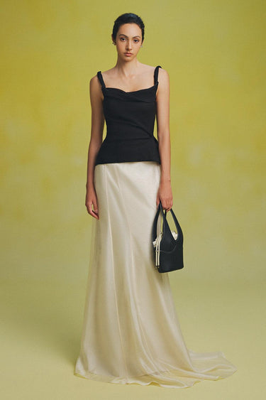 Duong Mermaid Ribbed Organza Floor Length Skirt -