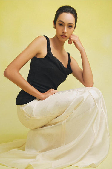 Duong Mermaid Ribbed Organza Floor Length Skirt -