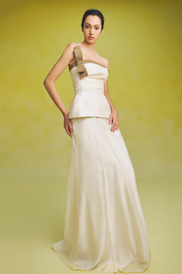 Duong Mermaid Ribbed Organza Floor Length Skirt -