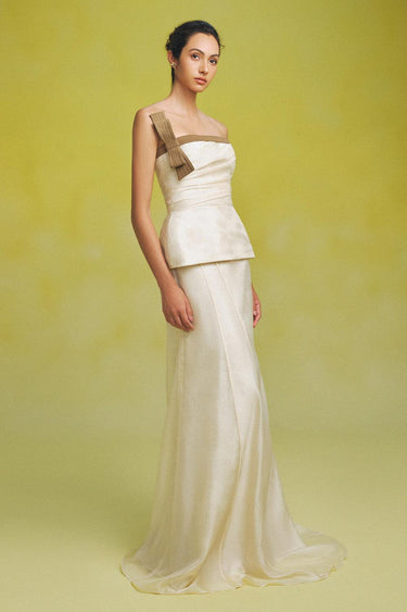 Duong Mermaid Ribbed Organza Floor Length Skirt -