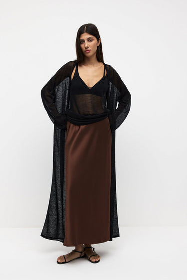 Silky Chocolate Skirt