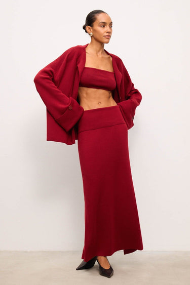 MOLLY peplum skirt, burgundy