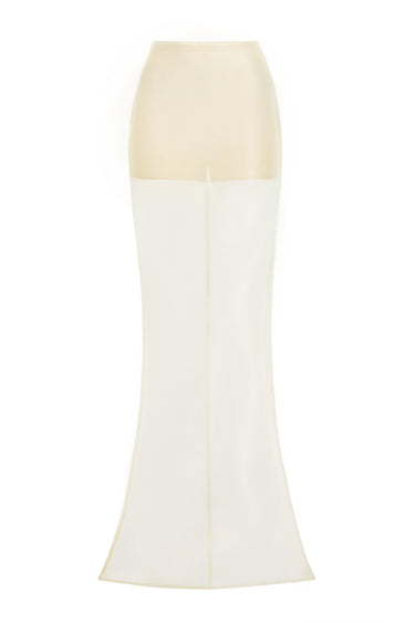 Thanh Tu Asymmetric Trumpet Shape Silk Organza Skirt