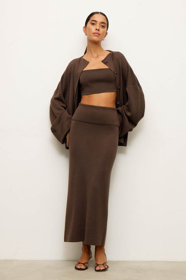 MOLLY peplum skirt, chocolate