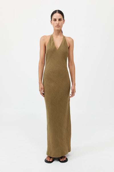st agni green dress St. Agni | Silk Slip Dress