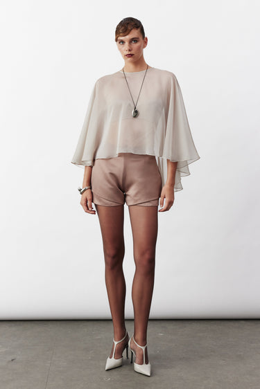 Viona Chiffon Cape in Smoked Grey
