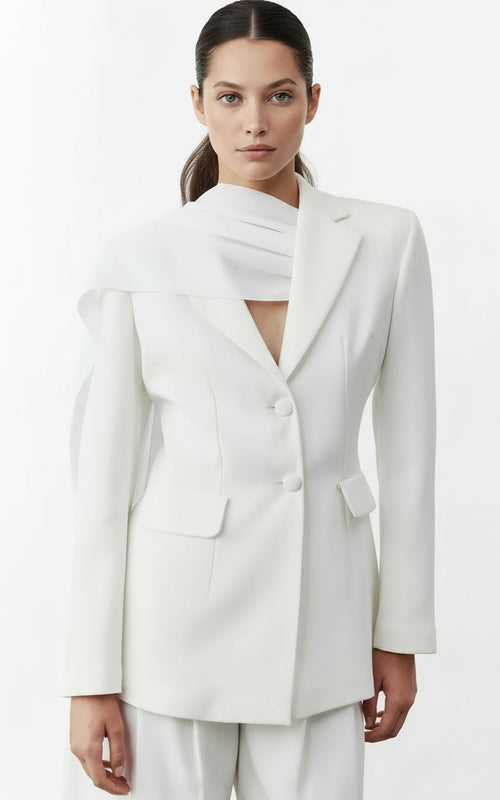 Blazer Marylebone avec détails en mousseline