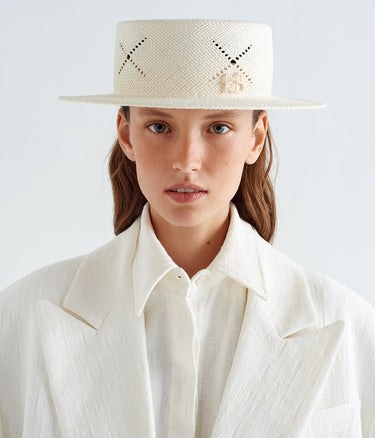 Cut Out-Detail Canotier Hat - WONROB