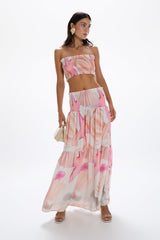 Vagabond Maxi Skirt - Tahiti Pink - WONROB