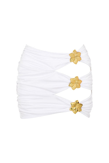 Coupe Cut Out Mini Skirt - Pearl - WONROB