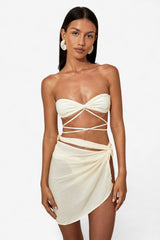 Nia Bandeau Top Ivory - WONROB