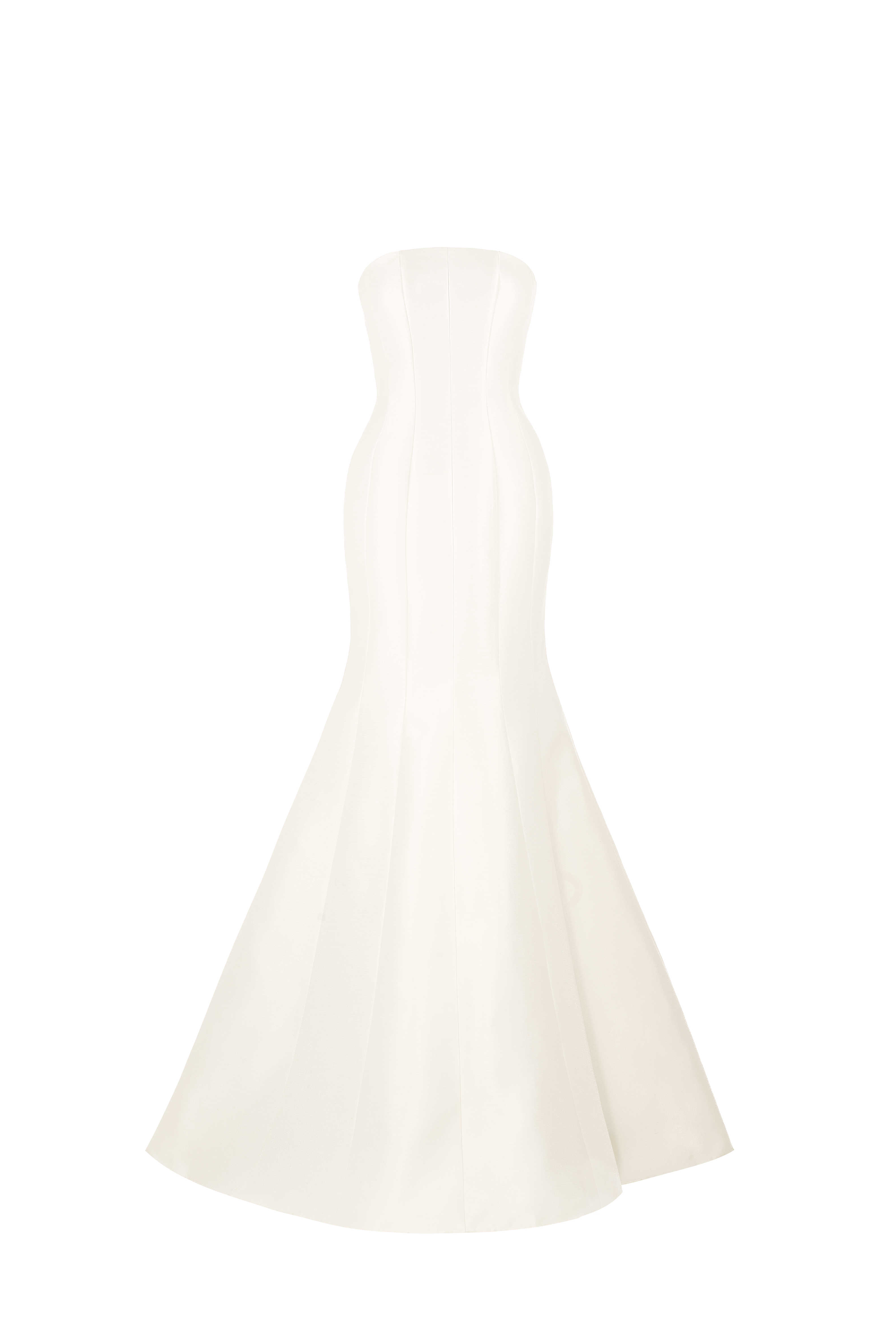 Tram Trumpet Strapless Taffeta Maxi Dress