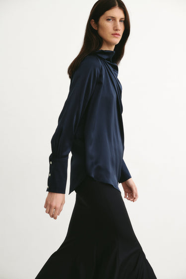 Marea Silk Top Navy