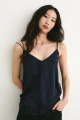 Iza Silk Cami Navy