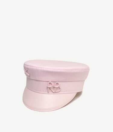 Monogram-embellished Cotton Baker Boy Cap with Leather Visor - WONROB