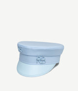 Monogram-embellished Cotton Baker Boy Cap with Leather Visor - WONROB