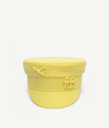 Monogram-embellished Linen Baker Boy Cap by Ruslan Baginskiy - WONROB