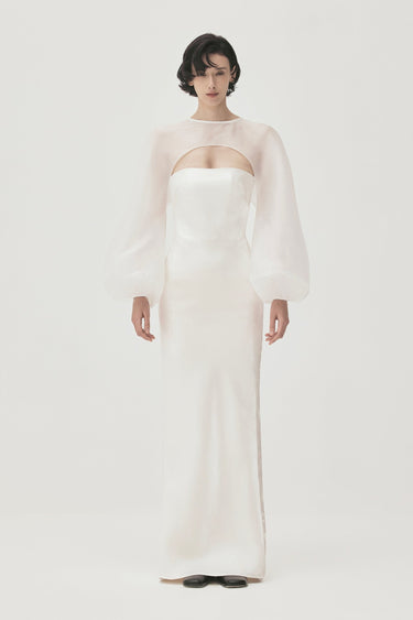 So Cocoon Curved Neck Organza Sleeves