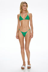 Era Ruched Tri Top - Emerald - WONROB