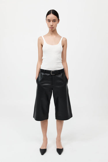 Leather Bermuda Shorts - Black