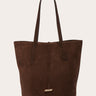 Tall Sprout Tote Dark Brown Suede - WONROB