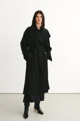 Wool Trench Coat Black