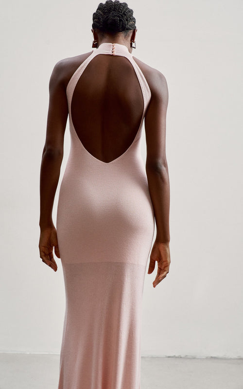 ESSENTIAL open-back dress, pink