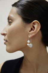 Cloud Pearl Earrings Silver - WONROB