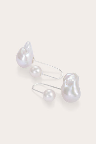 Cloud Pearl Earrings Silver - WONROB