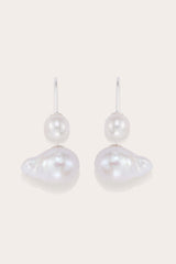 Cloud Pearl Earrings Silver - WONROB