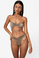 Nia Bandeau Top Latte - WONROB