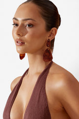 Senso Earrings Tortoise - WONROB