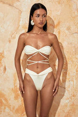 Nia Bandeau Top Ivory - WONROB