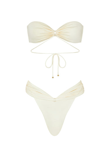 Nia Bandeau Top Ivory - WONROB