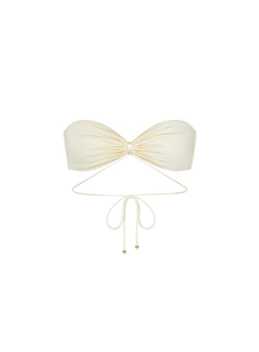 Nia Bandeau Top Ivory - WONROB