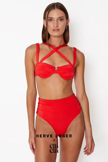 Herve Leger X Cin Cin - High-waist Bikini Bottom - WONROB