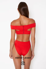 Herve Leger X Cin Cin - Off-shoulder Swimsuit - WONROB