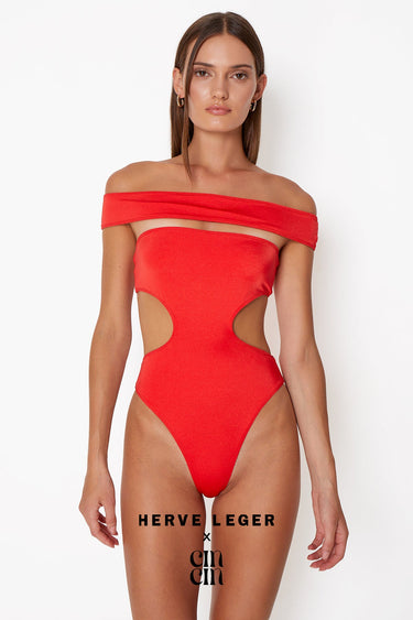 Herve Leger X Cin Cin - Off-shoulder Swimsuit - WONROB