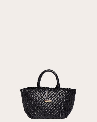 Mini Leather Basket Black