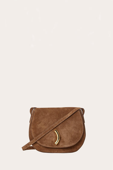 Maccheroni Saddle Bag Chestnut Suede - WONROB