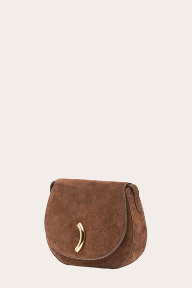 Maccheroni Saddle Bag Chestnut Suede - WONROB